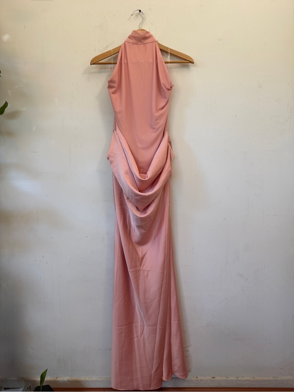 NWT Peppermayo Pink Halter Draped Kiyah Maxi Dress US10